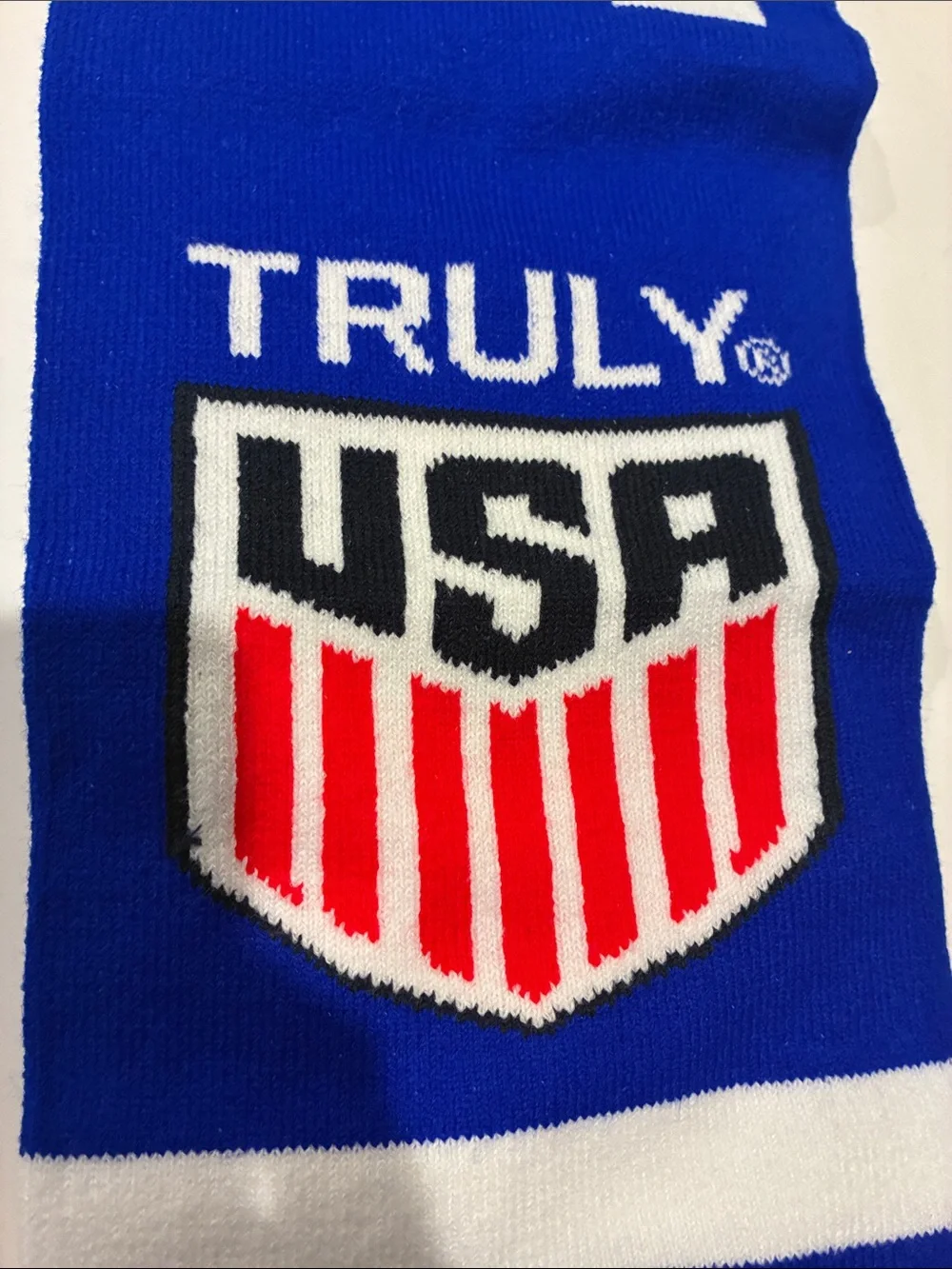 World Cup USMNT Blue & White USA Shield Knit Scarf
